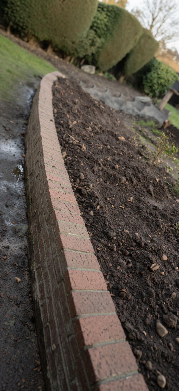 Brick retaining wall rebuild