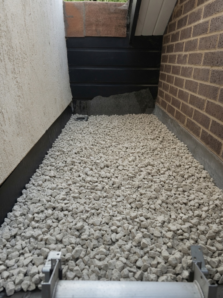 Side alley drainage and gravel job